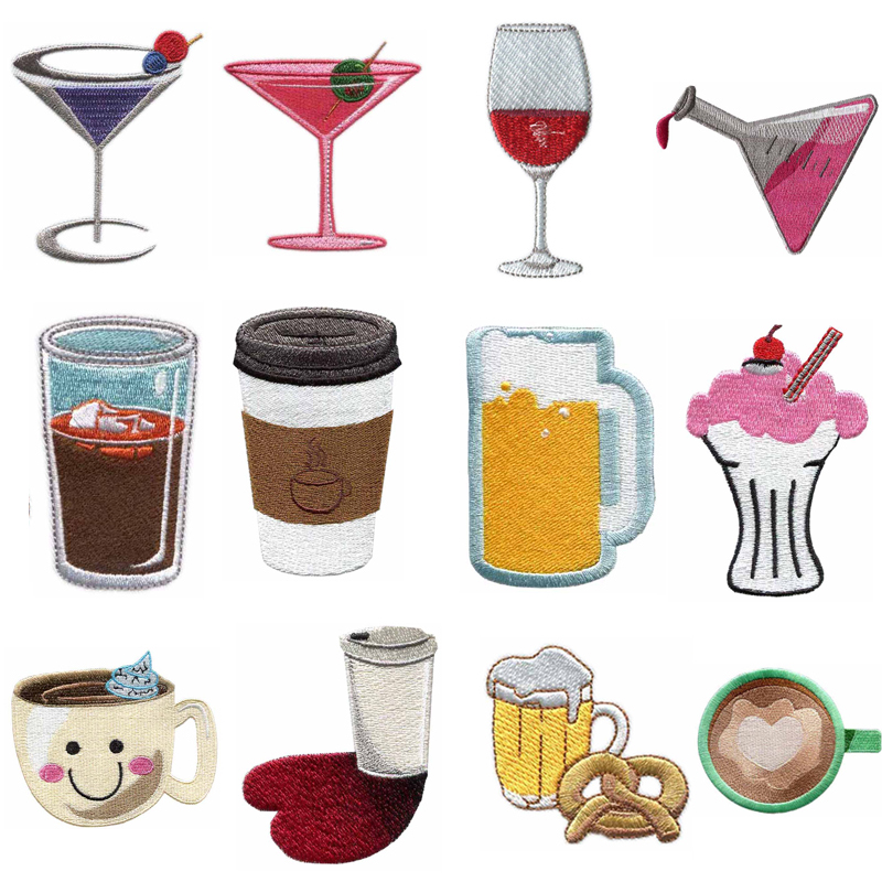 Wine Beer Hat - Patches bordados termocolantes com tema de
